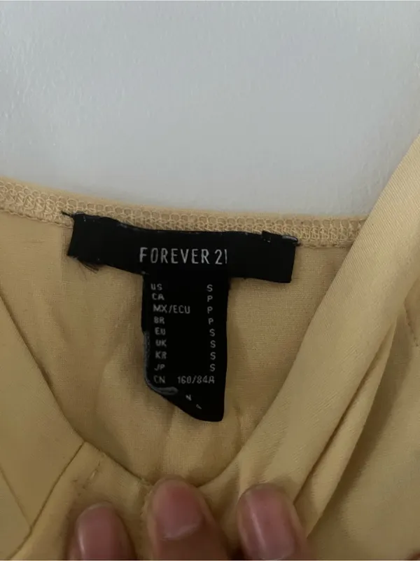 Forever 21 Yellow Milkmaid Mini Slip Dress Small Coquette Corset Sleepwear - Image 3