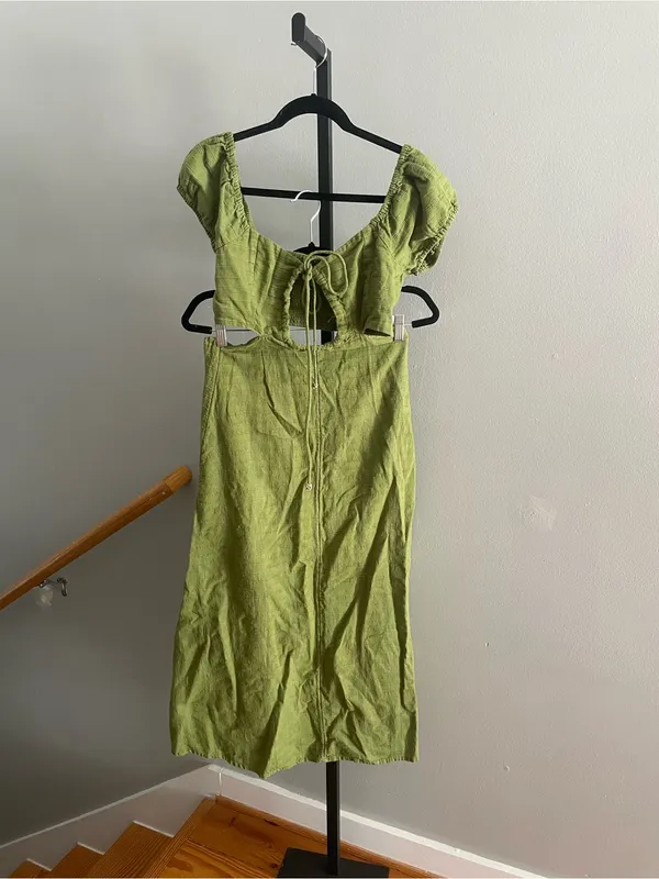 Free People Extra Dose Midi Dress Green Size Small - Image 2