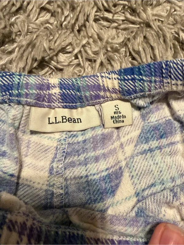 L.L.Bean Plaid Flannel Shirt - Lavender & Blue - Image 2