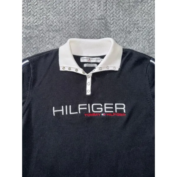 Tommy Hilfiger Women's Long Sleeve Knit Sweater Snap Button Size XL Y2K - Image 3