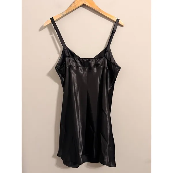 Victoria's Secret Angels Slip Dress Womens Large Black Satin Bow Lingerie - Image 3
