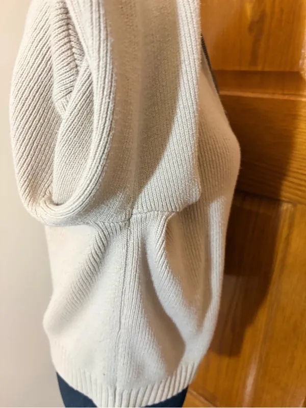 Hollister Beige Half-Zip Knit Sweater - Image 6