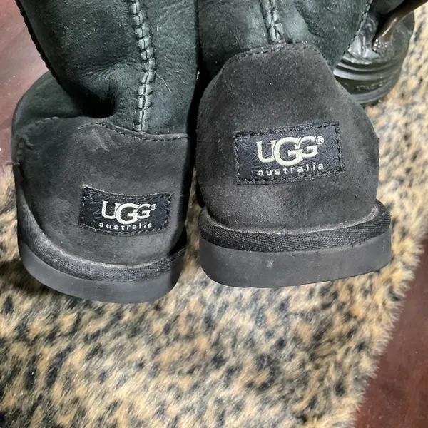 UGG‎ BLACK LEATHER BOOTS - Image 5