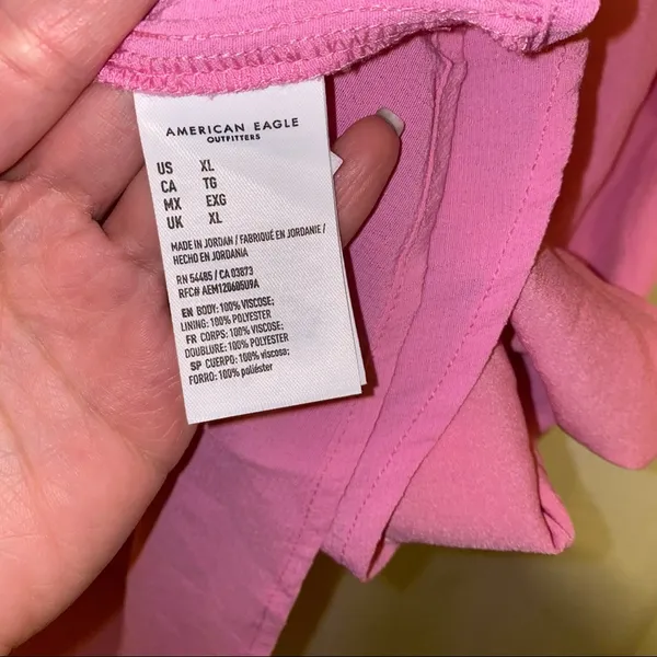 American Eagle Outfitters Midi Tie-Up Pink Wrap Skirt 🆕 XL - Image 9
