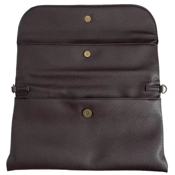 Nano Base 2 Way Foldover Clutch Crossbody Purse Japan Brown No Strap - Image 4