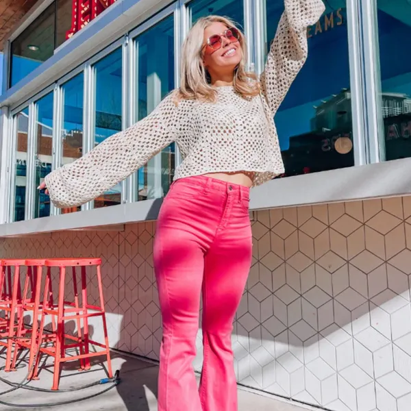 Cello Hot Pink Flare Pants Women’s Size 7 - Image 2