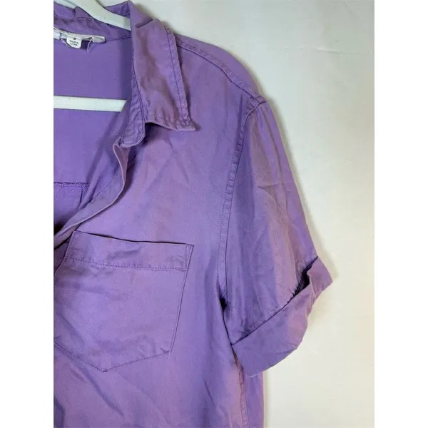 Day + Moon Shirt Dress Womens Size S Purple Denim Mini Short Sleeve - Image 6