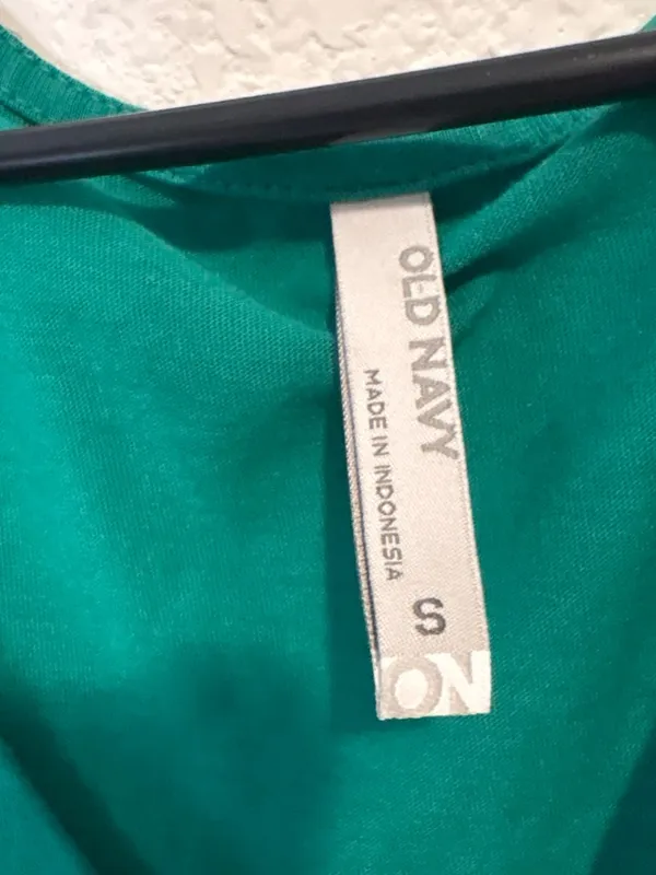 Old Navy Sleeveless V-Neck Green Mini Dress with tie waist - Image 2