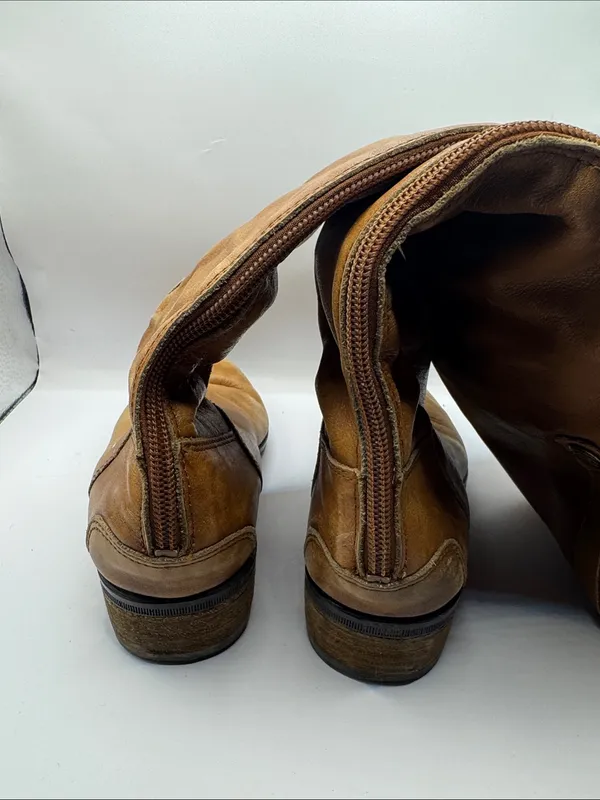 Sam Edelman Penny Tall Riding Boots Cognac Leather Zip Equestrian Boots Size 6 - Image 6