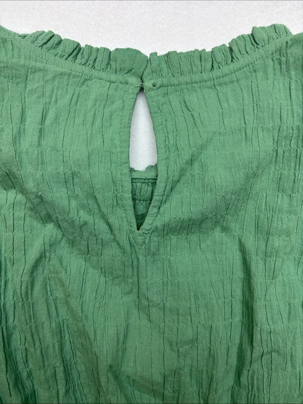 J. Crew size large Green Ruffle Sleeve Casual Dress knee length olive guest - Image 9