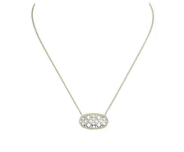 NWT! Kendra Scott Dollie Gold and Silver Filigree Pendant Necklace - Image 4