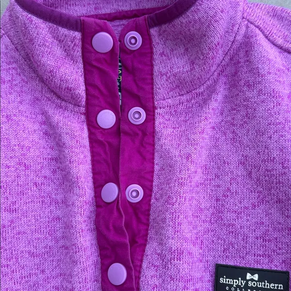 Simply Southern Magenta Fleece Pullover size XL - Image 5