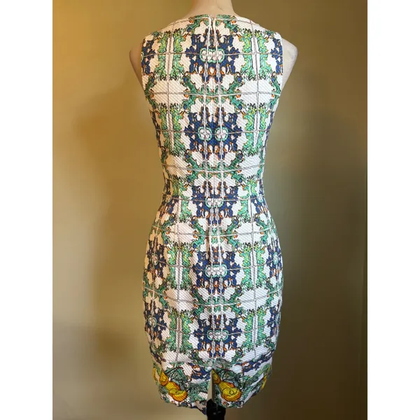 The Limited Tile Print‎ Sheath 2 boho cotttage resortwear vacation blue green - Image 3