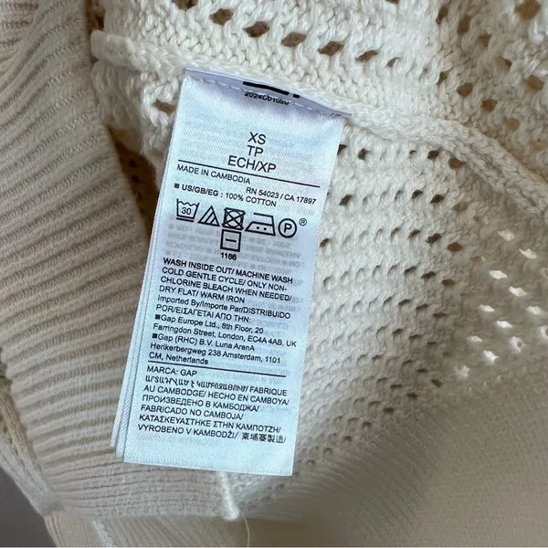 Gap Women's Relaxed‎ Crochet V-Neck Sweater Fisherman Coastal - Image 8