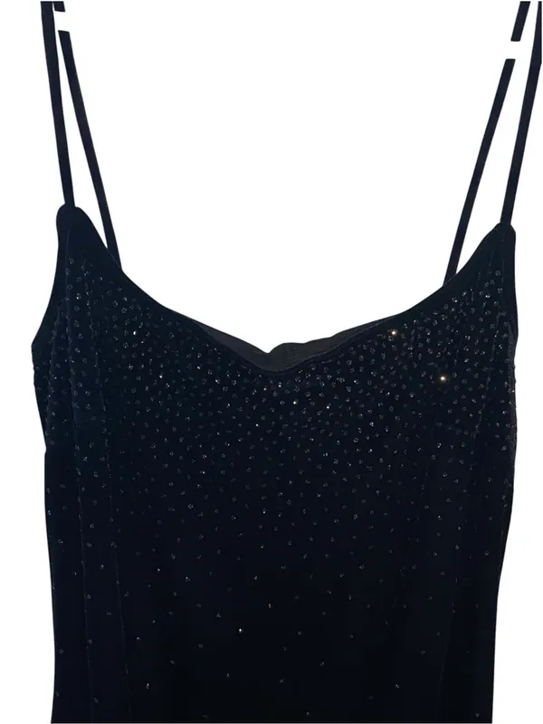 Vintage Rampage 90s Y2K Velvet crystal Fairy Hem Midi Slip Dress cocktail moody - Image 6