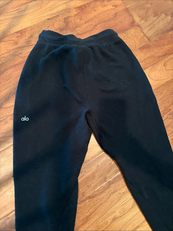 Alo Black Jogger Pocket Zip Sweatpants Size Small - Image 8