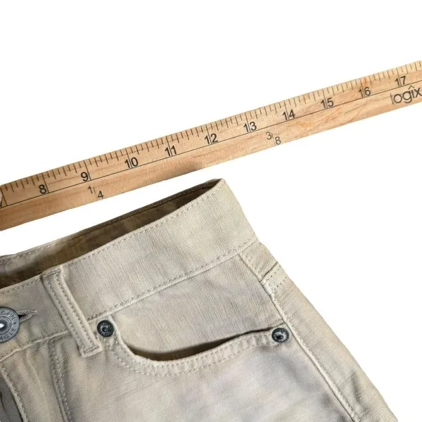 American Eagle Highest Rise Mom Shorts Beige Distressed Cutoff Khaki Denim 000 - Image 8
