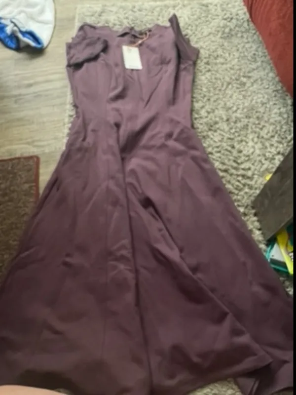 NWT Quince Classic‎ Purple Ultra-Stretch Ponte Short Sleeve Midi Dress Sz S - Image 14