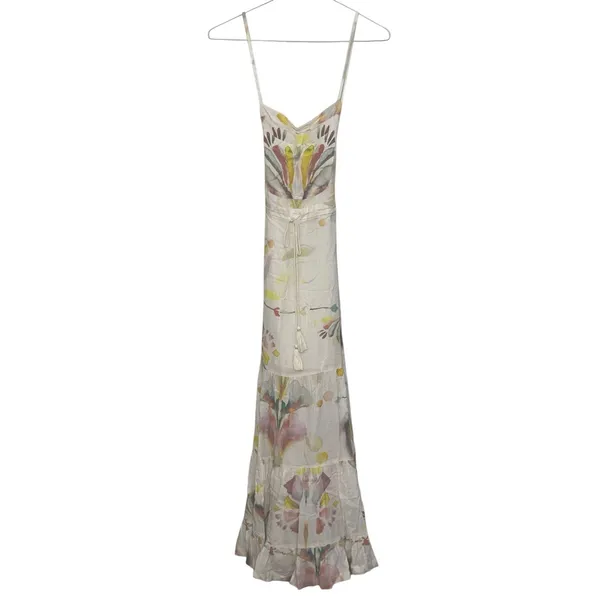 FREE PEOPLE Sounds Of Spring Jumper Watercolor Floral Maxi Dress Size XS - Image 4