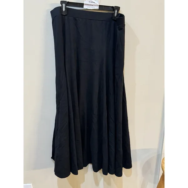 New Lauren Ralph Lauren Cotton Blend A-Line Maxi Skirt Size XL Black - Image 2