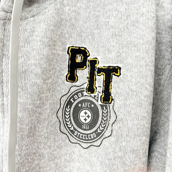 Pittsburgh Steelers Gray Hoodie Jacket Med NWOT - Image 2