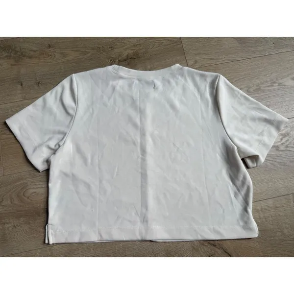 EUC Womens The Noli Shop modal cream short sleeve‎ tshirt front seam size M - Image 3