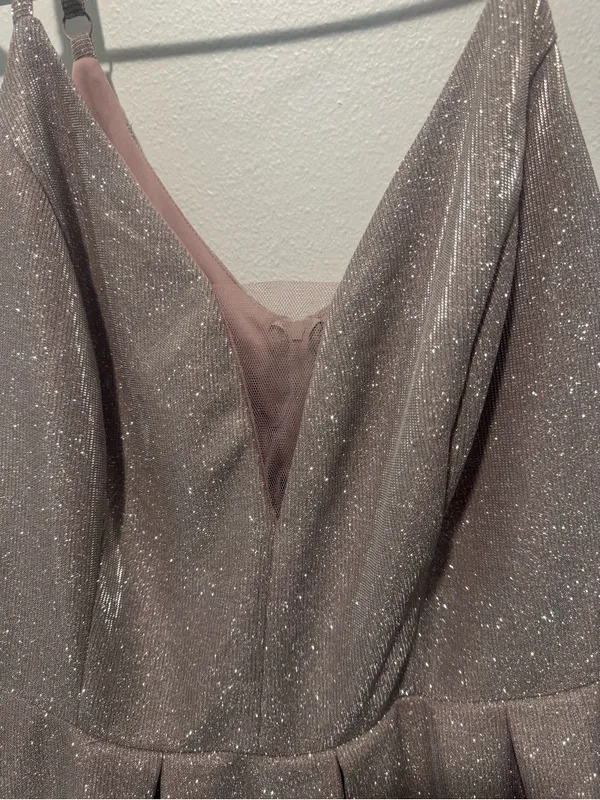 Macy's Sparkling Light Blush Spaghetti Strap Mini Dress Size 16W - Image 5