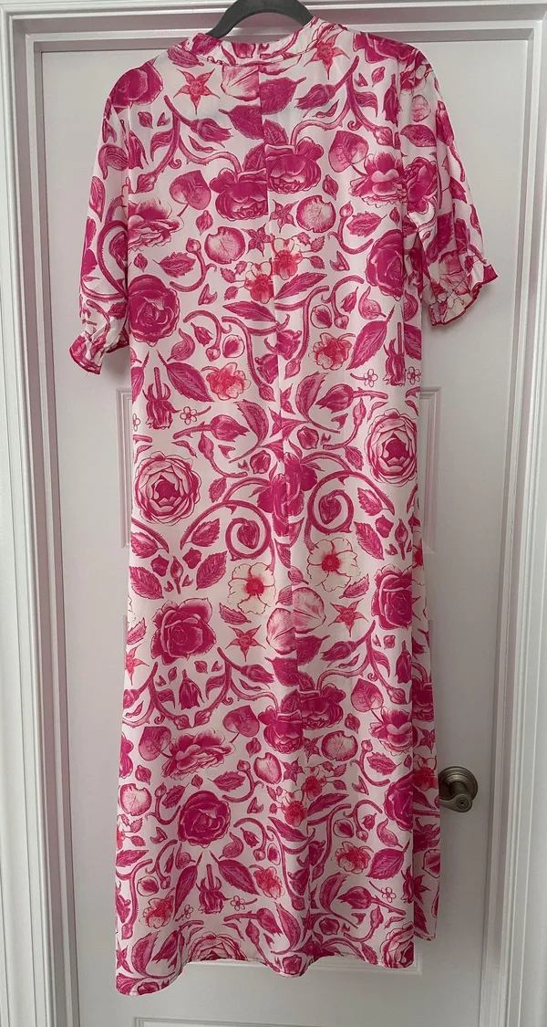 Pink Floral Maxi Dress Size M - Image 3