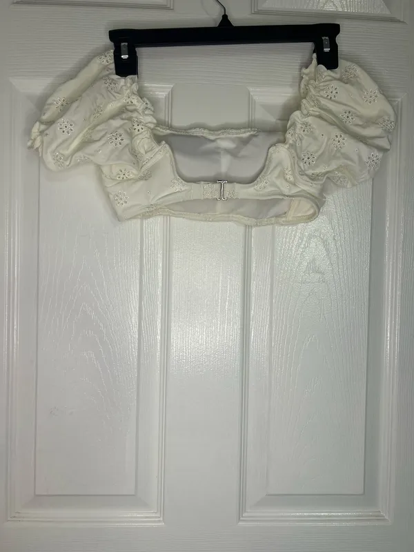 Wild Fable Target white puff sleeve binkini bathing suit top - Image 2