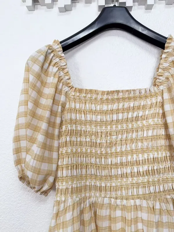 Jacquie the Label Murphy Smocked Mini Dress Summer Boho Casual Cottage Vacation - Image 3