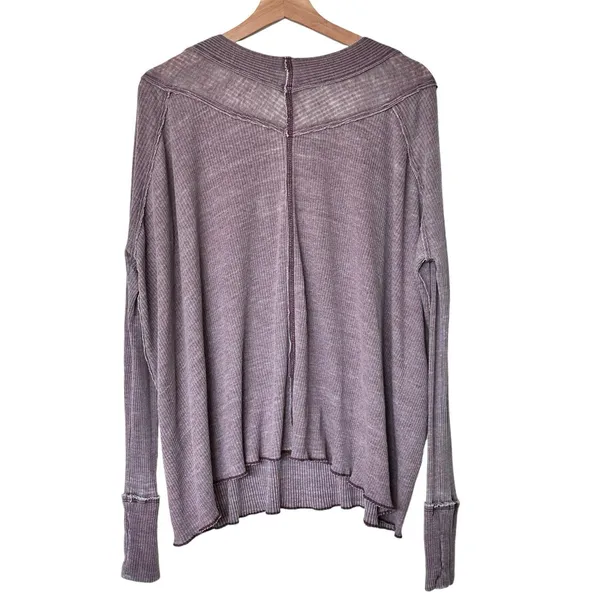 We The Free People Ocean View S Purple Oversized Boho Sweater - Image 2
