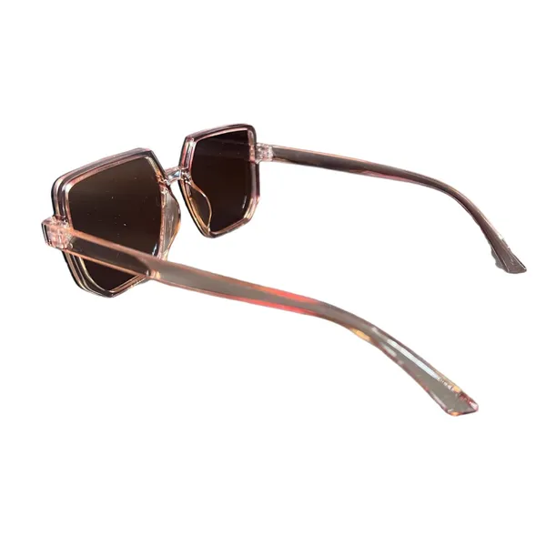 NWOT Men/Women Big Frame Brown Sunglasses Polygon Retro Trendy - Image 4