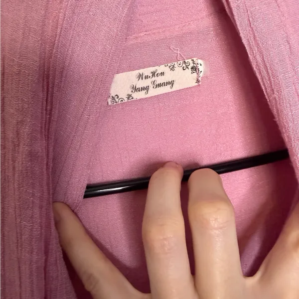✨ Pink Linen Kimono Duster Floral Tunic‎ Dress Boho Oversized M ✨ - Image 7