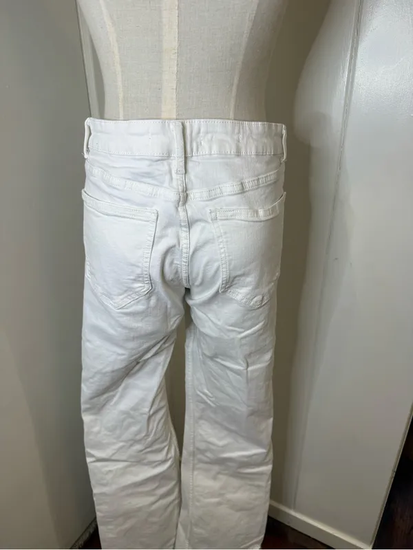 Mango White High-Rise Fiona Flare Leg Jeans Sz 8 - Image 5