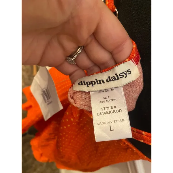 NWT Dippin Daisys Orange Polka Dot Babydoll Mini Slip Dress Nightie Y2K Coquette - Image 6