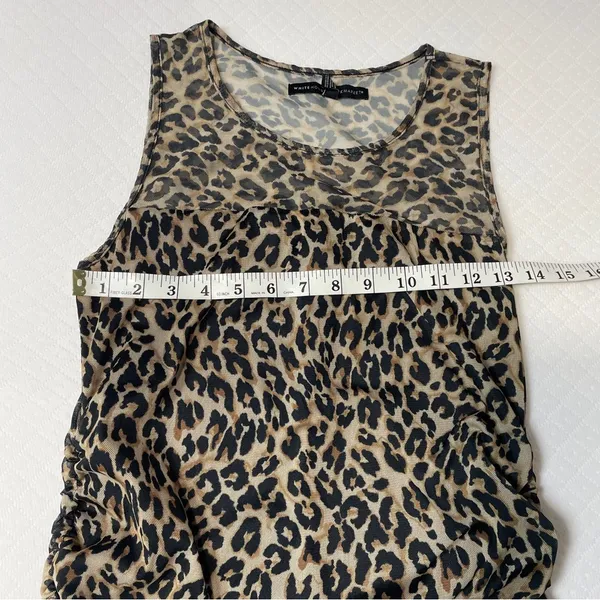 White House Black Market Mesh Cheetah‎ Print Tank Top Women’s size small - Image 8