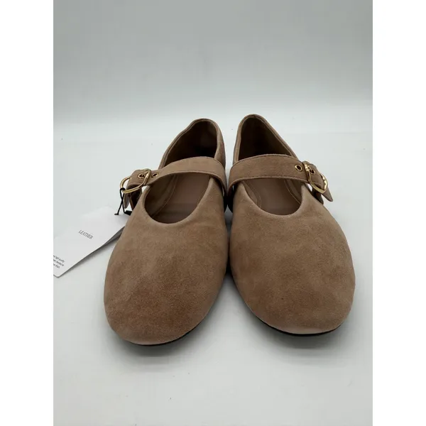 MNG Mango Sand Suede Goat Leather Mary Jane Flat Minimalist Buckle EU38 US7.5 - Image 4