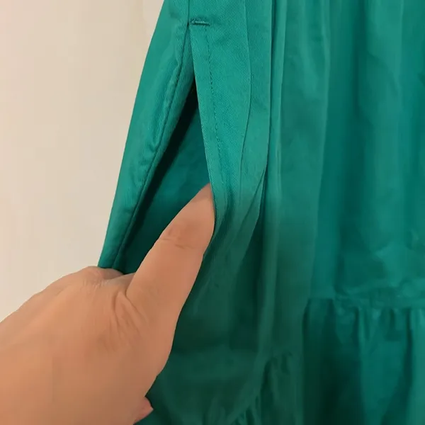 NWT Emerald Green Cotton Dress Size M - Image 4