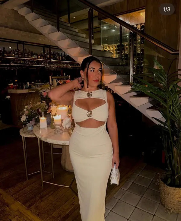 Zara maxi dress conch cutout fitted bodycon party cocktail evening wedding - Image 5