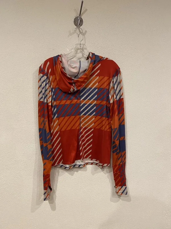 Free People Misty Morning Hoodie Womens Medium Multicolor Plaid Long Sleeve - Image 3
