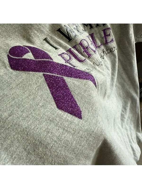 Fruit of the Loom Epilepsy & Pancreatic Cancer Support Gray Tee - Image 3