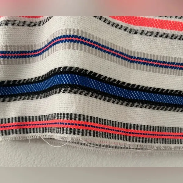 Milly Multi Color Striped White Mini Skirt Cotton Blend Preppy Luxe Size 2 - Image 4