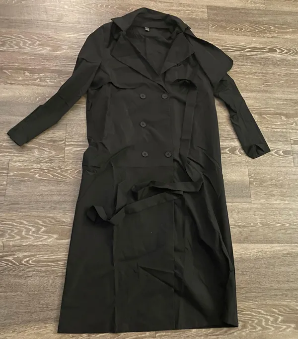 SheIn NWT EZwear Plus Lapel Neck Double Breasted Belted Trench Coat. Size XL - Image 6