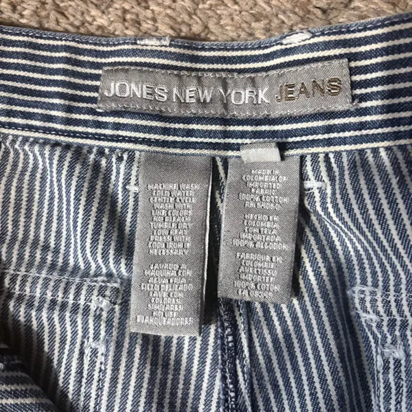 Jones New York Blue and White Striped Jeans - Image 2