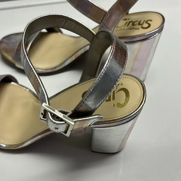 Circus by Sam Edelman Metallic Striped Strappy Adjustable Ankle Block Heels- 7.5 - Image 8
