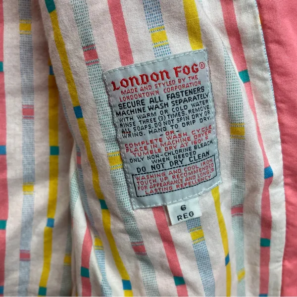Vintage London Fog Pink All Weather 80s Zip-up Jacket Barbiecore‎ Glam - Image 2