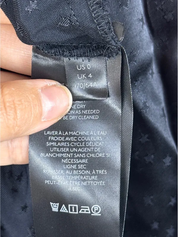 Free People Starstruck Black Satin Jacquard Star Ruffle Wrap Mini Skirt NWT 0 - Image 10