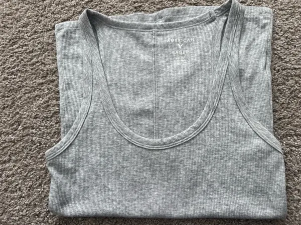 Grey Ribbed American Eagle Tank Top - Image 3