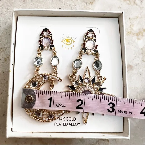 Eye Candy LA - Miya - Celestial Sun and Moon Statement Earrings - Image 6