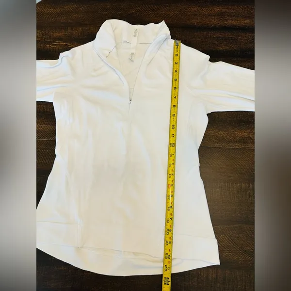 Lululemon White Long Sleeve Quarter Zip Pullover Size 8 - Image 5
